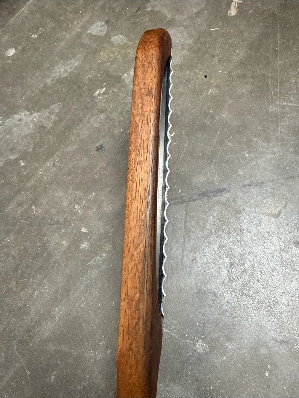 Vintage Handmade Bread Bow Knife Rustic Wooden Sourdough Bread Slicer Folk Art
